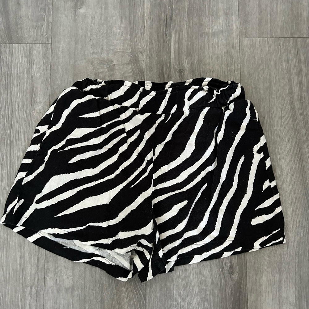 Sincerely Jules High Waist Zebra Print Shorts